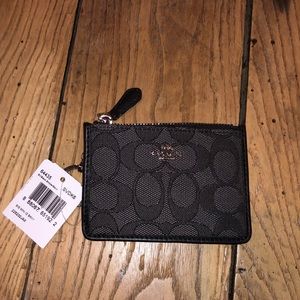 Coach Signature Mini Skinny ID Holder -black